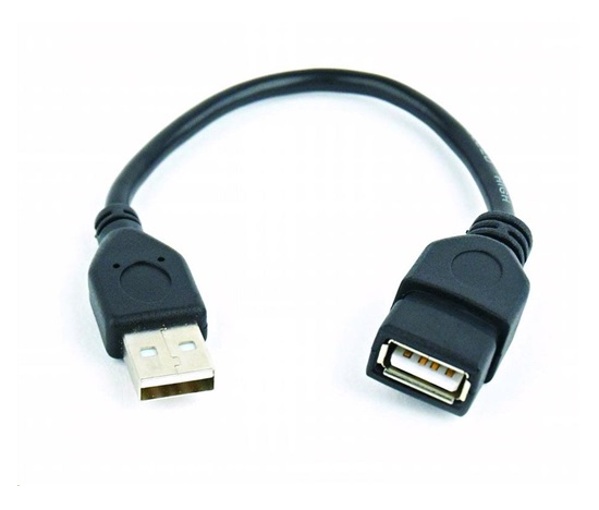 GEMBIRD USB kabel, A-A 15cm 2.0, prodlužovací, HQ Black, zlacené kontakty