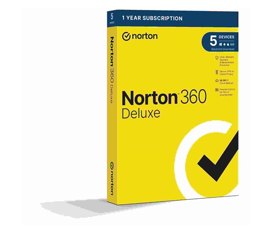 NORTON 360 DELUXE 50GB +VPN 1 uživatel pro 5 zařízení na 1 rok - BOX