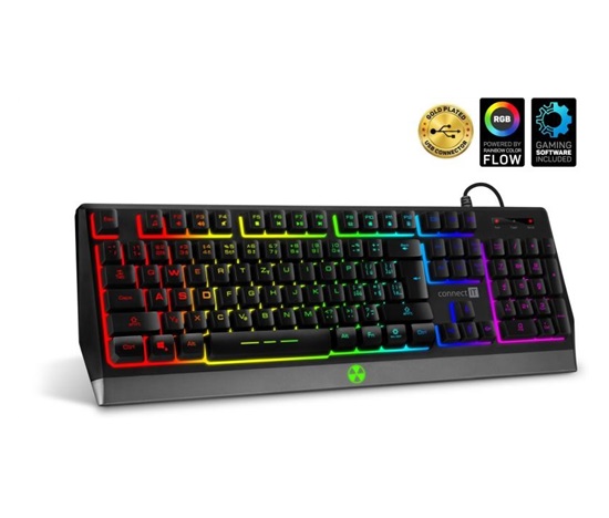 CONNECT IT herní klávesnice BATTLE RGB, CZ+SK, černá