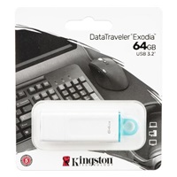 Kingston Flash Disk 64GB USB3.2 Gen 1 DataTraveler Exodia (White + Teal)
