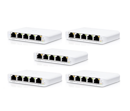 UBNT UniFi Switch USW-Flex-Mini-5, 5-pack  [5xGigabit, 1xPoE In]