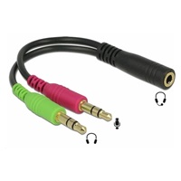 PREMIUMCORD Adaptér 4pólový jack3,5mm pro sluchátka a mikrofon, 30cm