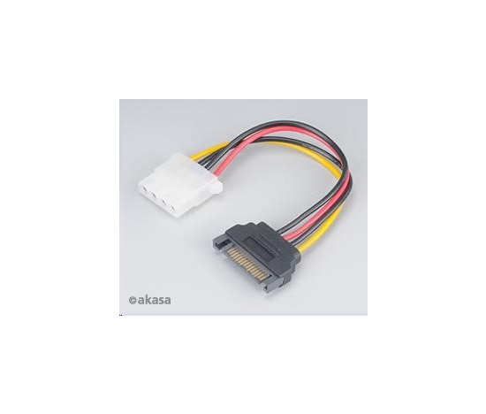 AKASA kabel  SATA redukce napájení na 4pin Molex, 15cm, 2ks v balení