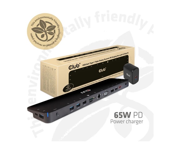 Club3D Dokovací stanice USB-C 14v1, 1xDP, 1xHDMI, 1xVGA, 2xUSB-C, 5xUSB, čtečka SD karet, černá
