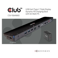 Club3D Dokovací stanice USB-C 14v1, 1xDP, 1xHDMI, 1xVGA, 2xUSB-C, 5xUSB, čtečka SD karet, černá