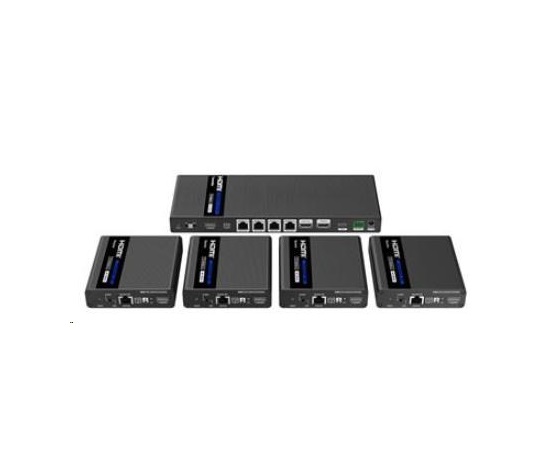 PremiumCord HDMI 1-4 splitter+extender po CAT6/6a/7, UHD 4K@60Hz až na 70m