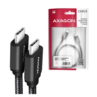 AXAGON BUCM3-CM10AB, SPEED kabel USB-C <-> USB-C, 1m, USB 3.2 Gen 1, PD 60W 3A, ALU, oplet, černý