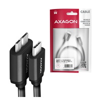 AXAGON BUMM3-CM10AB, SPEED kabel Micro-B USB <-> USB-C, 1m, USB 3.2 Gen 1, 3A, ALU, tpe, černý