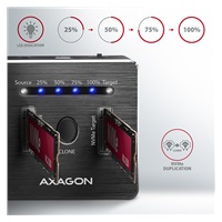AXAGON ADSA-M2C, USB-C 3.2 Gen 2 -  2x M.2 NVMe SSD CLONE MASTER dokovací stanice
