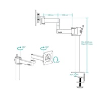 ARCTIC držák na monitor X1, ocel, matná černá