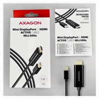 AXAGON RVDM-HI14C2, Mini DisplayPort -> HDMI 1.4 redukce / kabel 1.8 m, 4K/30Hz