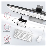 AXAGON HMC-6GL, USB 3.2 Gen 1 hub, porty 3x USB-A, HDMI 4k/30Hz, RJ-45 GLAN, PD 100W, kabel USB-C 20cm