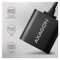 AXAGON ADA-12, USB 2.0 - externí zvuková karta, 48kHz/16-bit stereo, kovová, kabel USB-A 15 cm