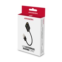 AXAGON ADA-12, USB 2.0 - externí zvuková karta, 48kHz/16-bit stereo, kovová, kabel USB-A 15 cm
