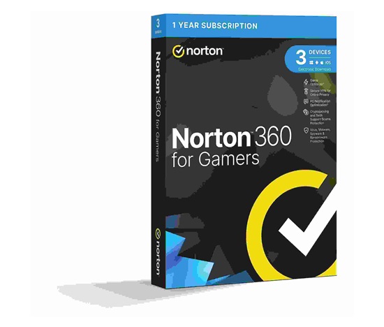 NORTON 360 FOR GAMERS 50GB CZ 1 uzivatel pro 3 zarizeni  na 1 rok BOX