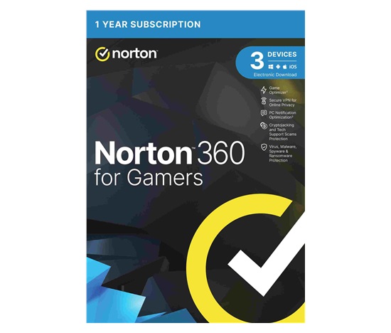 NORTON 360 FOR GAMERS 50GB CZ 1 uzivatel pro 3 zarizeni  na 1 rok ESD