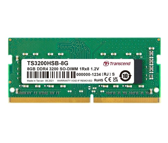 TRANSCEND SODIMM DDR4 8GB 3200MHz 1Rx8 1Gx8 CL22 1.2V