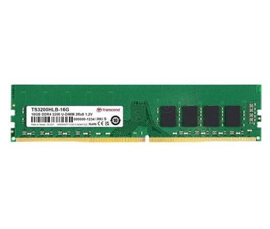TRANSCEND DIMM DDR4 16GB 3200MHz 2Rx8 1Gx8 CL22 1.2V