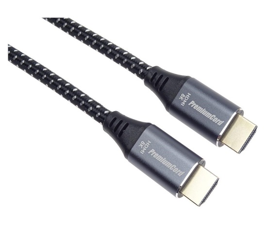 PREMIUMCORD Kabel HDMI 2.1 High Speed + Ethernet kabel 8K@60Hz, zlacené konektory, 1,5m