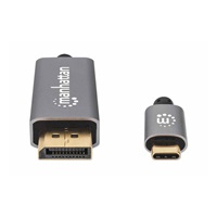 Manhattan kabel USB-C na DisplayPort 1.4, USB-C Male na DisplayPort Male, 3m, černá