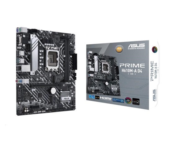 ASUS MB Sc LGA1700 PRIME H610M-A DDR4-CSM, Intel H610, 2xDDR4, 1xDP, 1xHDMI, 1xVGA, mATX