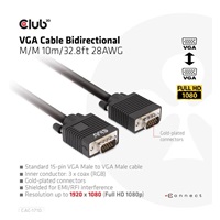 Club3D kabel oboustranný VGA, M/M, 28AWG, 10m