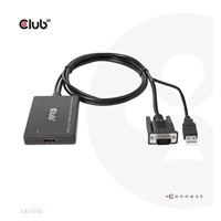 Club3D kabel VGA a USB-A na HDMI s ocáskem, M/F, 0.6m