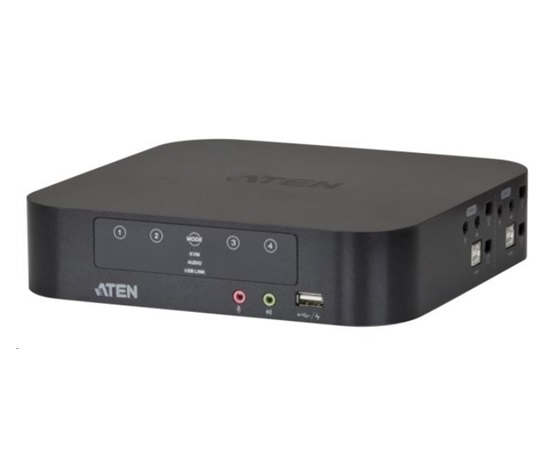 ATEN 4-port mini DisplayPort Dual View KVMP USB, audio, kabely