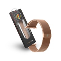 RhinoTech ocelový řemínek milánský tah pro Apple Watch 42 / 44 / 45mm růžově-zlatý