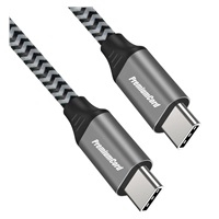 PREMIUMCORD Kabel USB-C M/M, 100W 20V/5A 480Mbps bavlněný oplet, 0,5m