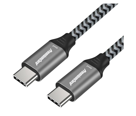 PREMIUMCORD Kabel USB-C (USB 3.2 Gen 2, 3A, 60W, 20Gbit/s) bavlněný oplet, 1m