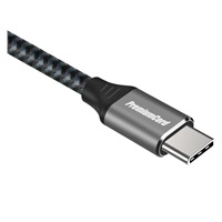 PREMIUMCORD Zahnutý kabel USB-C (USB 3.2 Gen 2, 3A, 60W, 20Gbit/s), hliníkové krytky konektorů, 2m