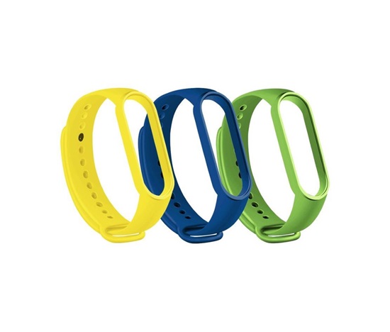 RhinoTech řemínky pro Xiaomi Mi Band 3/4 (3-pack tmavě modrá, žlutá, zelená)