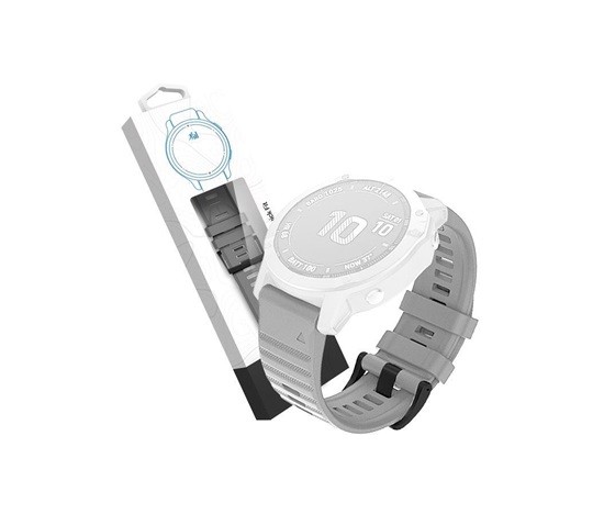 RhinoTech řemínek pro Garmin QuickFit silikonový outdoor 22mm šedý