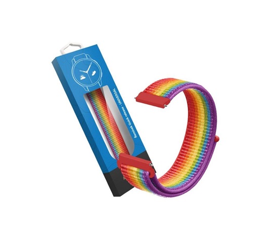 RhinoTech univerzální nylonový řemínek Quick Release 22mm duhový