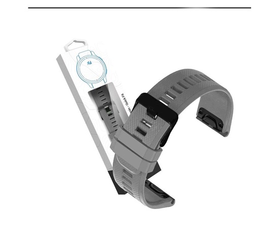 RhinoTech řemínek pro Garmin QuickFit sportovní silikonový 22mm šedý