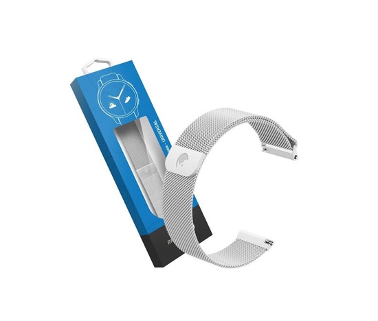 RhinoTech univerzální řemínek milánský tah Quick Release 18mm stříbrný