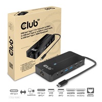 Club3D hub USB-C, 7-in-1 hub s 2x HDMI, 2x USB Gen1 Type-A, 1x RJ45, 1x 3.5mm audio, 1x USB Gen1 Type-C, 100W PD