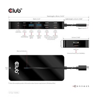 Club3D hub USB-C, 7-in-1 hub s 2x HDMI, 2x USB Gen1 Type-A, 1x RJ45, 1x 3.5mm audio, 1x USB Gen1 Type-C, 100W PD