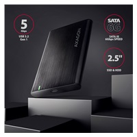AXAGON EE25-A6C, USB-C 3.2 Gen 1 - SATA 6G 2.5" kovový RAW box, bezšroubkový
