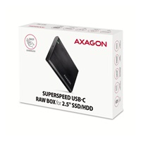 AXAGON EE25-A6C, USB-C 3.2 Gen 1 - SATA 6G 2.5" kovový RAW box, bezšroubkový