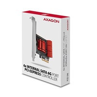 AXAGON PCES-SA6, PCIe řadič - 6x interní SATA 6G port, ASM1166, SP & LP