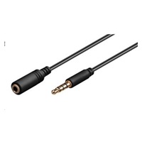PREMIUMCORD Kabel Jack 3,5mm 4 pinový M/F 1m pro Apple iPhone, iPad, iPod