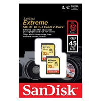 SanDisk SDHC karta 32GB Extreme (100 MB/s Class 10, UHS-I U3 V30)2-pack