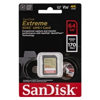 SanDisk SDXC karta 64GB Extreme (170 MB/s Class 10, UHS-I U3 V30)