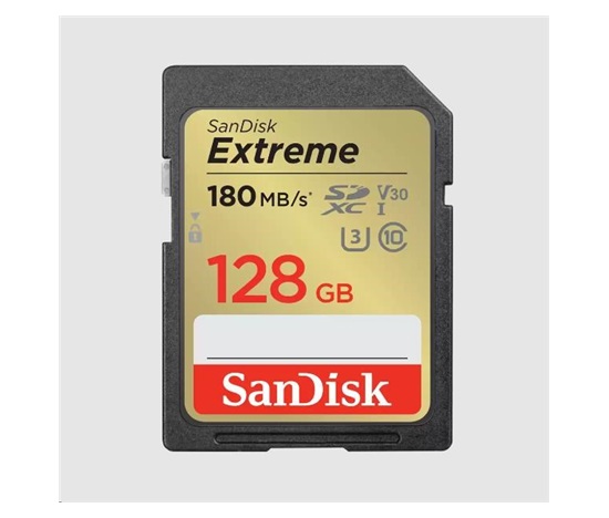 SanDisk SDXC karta 128GB Extreme (180 MB/s Class 10, UHS-I U3 V30)