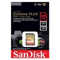 SanDisk SDXC karta 128GB Extreme PLUS (190 MB/s Class 10, UHS-I U3 V30)