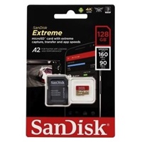 SanDisk micro SDXC karta 128GB Extreme Action Cams and Drones (190 MB/s Class 10, UHS-I U3 V30) + adaptér