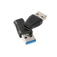 PremiumCord USB redukce USB 3.0 A - USB-C  (M/F), černá