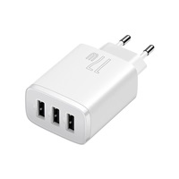 Baseus kompaktní nabíječka 3U 17W EU, bílá